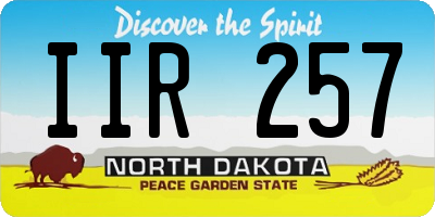 ND license plate IIR257