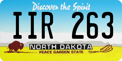 ND license plate IIR263