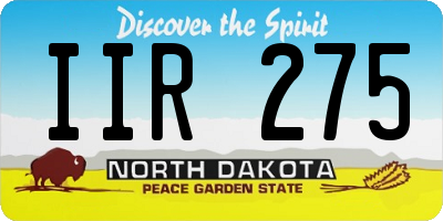 ND license plate IIR275