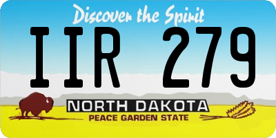 ND license plate IIR279