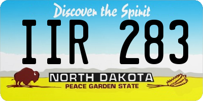 ND license plate IIR283