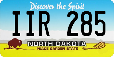 ND license plate IIR285