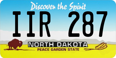 ND license plate IIR287
