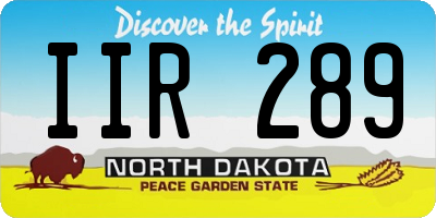 ND license plate IIR289