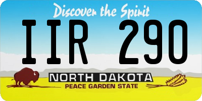 ND license plate IIR290