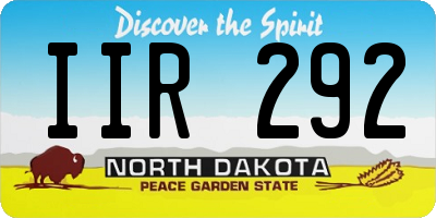 ND license plate IIR292