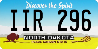ND license plate IIR296