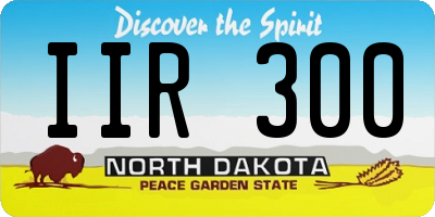 ND license plate IIR300