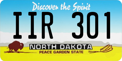 ND license plate IIR301