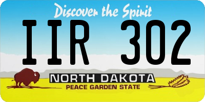 ND license plate IIR302