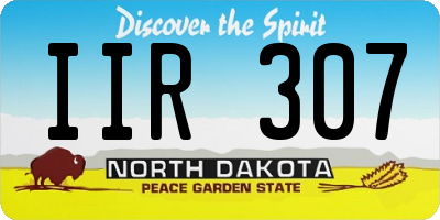 ND license plate IIR307