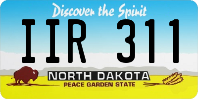 ND license plate IIR311