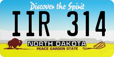 ND license plate IIR314