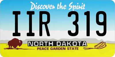 ND license plate IIR319