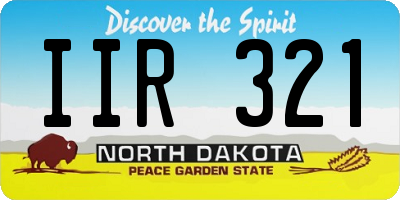 ND license plate IIR321
