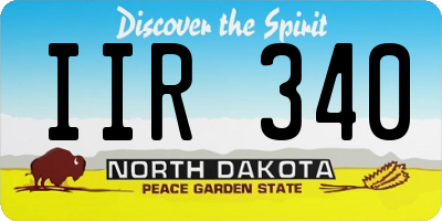 ND license plate IIR340