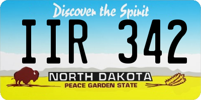 ND license plate IIR342