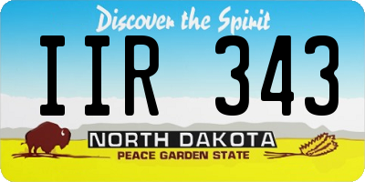 ND license plate IIR343