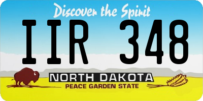 ND license plate IIR348