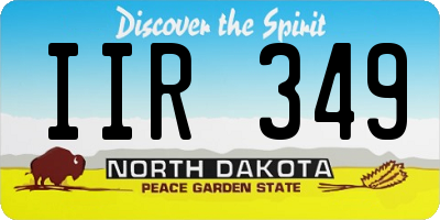ND license plate IIR349