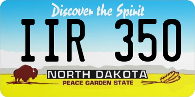ND license plate IIR350