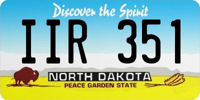ND license plate IIR351