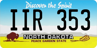 ND license plate IIR353
