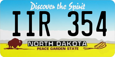 ND license plate IIR354