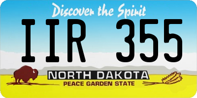 ND license plate IIR355