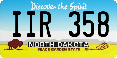 ND license plate IIR358