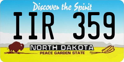 ND license plate IIR359
