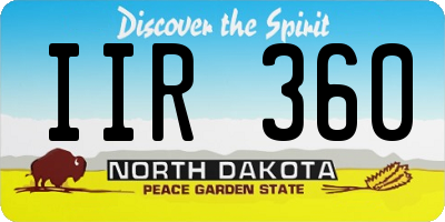 ND license plate IIR360