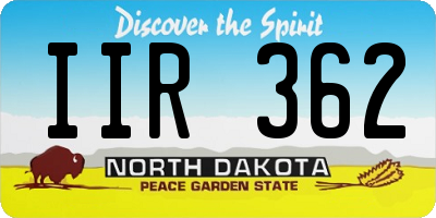 ND license plate IIR362