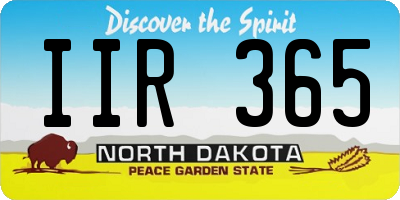ND license plate IIR365