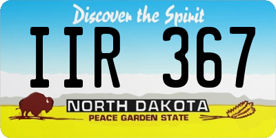 ND license plate IIR367