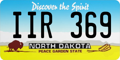 ND license plate IIR369