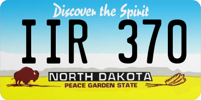 ND license plate IIR370