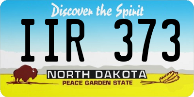 ND license plate IIR373