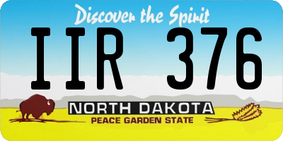 ND license plate IIR376