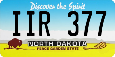 ND license plate IIR377