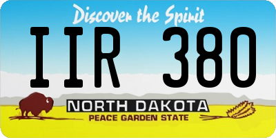 ND license plate IIR380