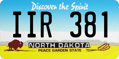 ND license plate IIR381