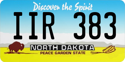 ND license plate IIR383
