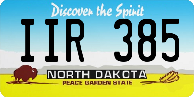 ND license plate IIR385
