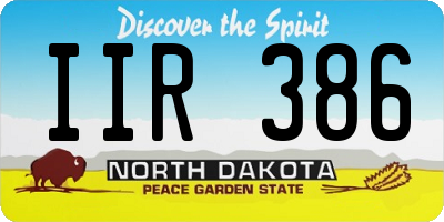 ND license plate IIR386