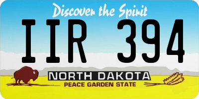 ND license plate IIR394