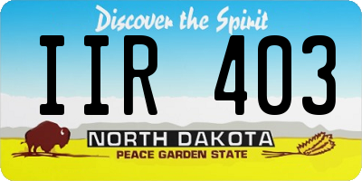 ND license plate IIR403