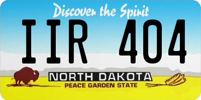ND license plate IIR404