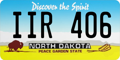 ND license plate IIR406