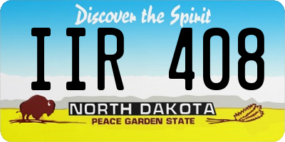 ND license plate IIR408